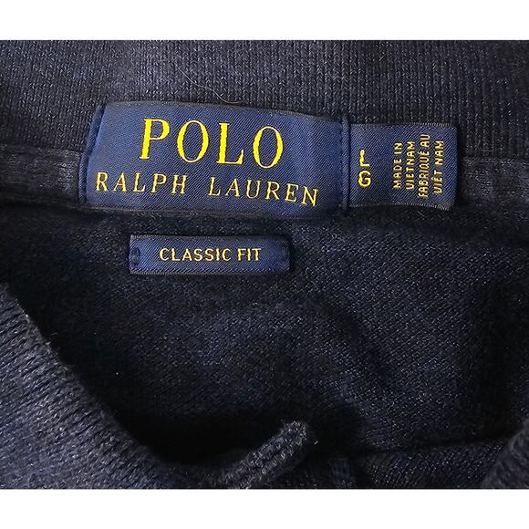 Polo ralph lauren navy blue classic fit sz L large career casual preppy top - Picture 3 of 6